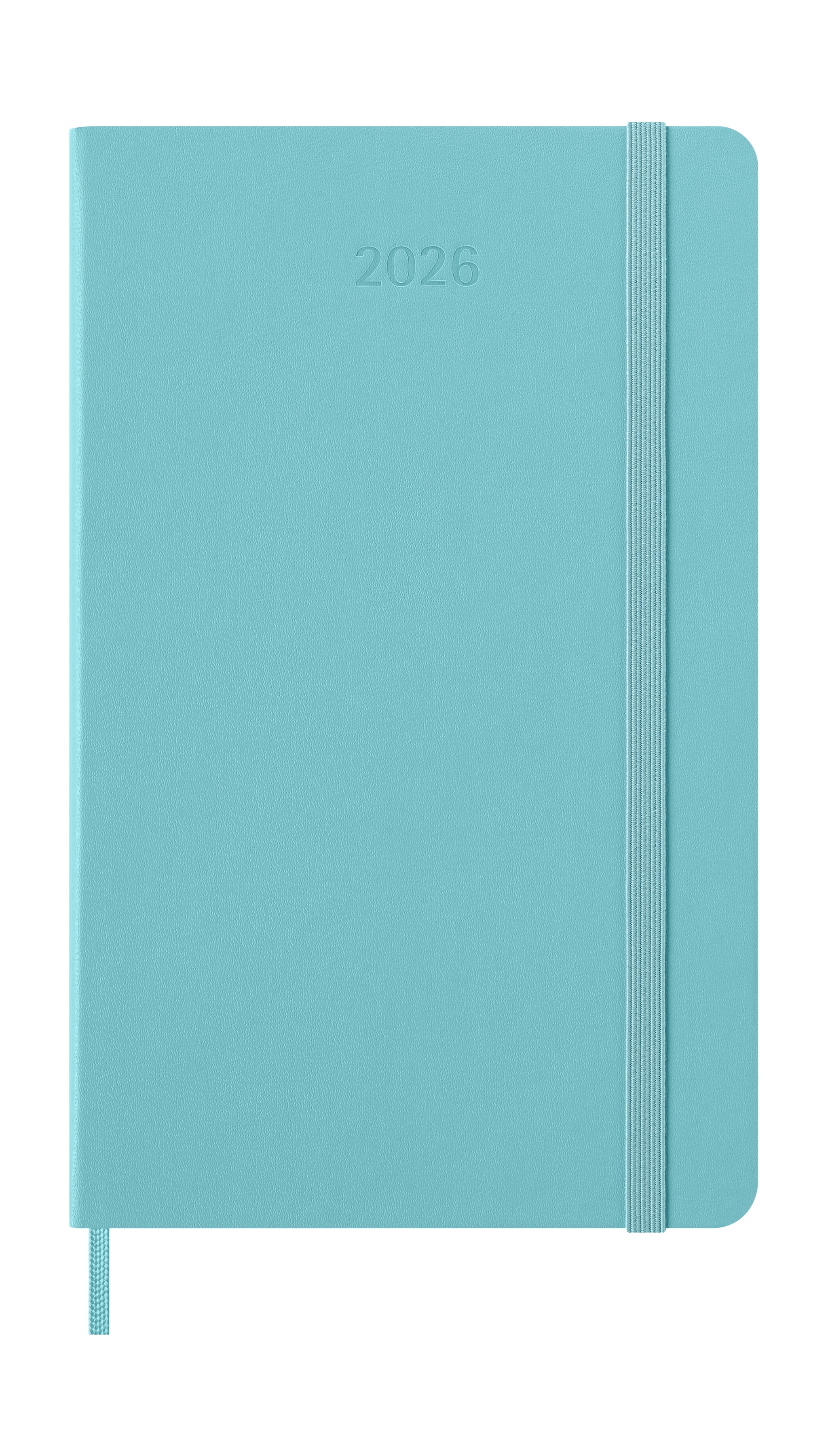 Agenda large 2026 semana vista tapa dura Moleskine turquesa en inglés 2
