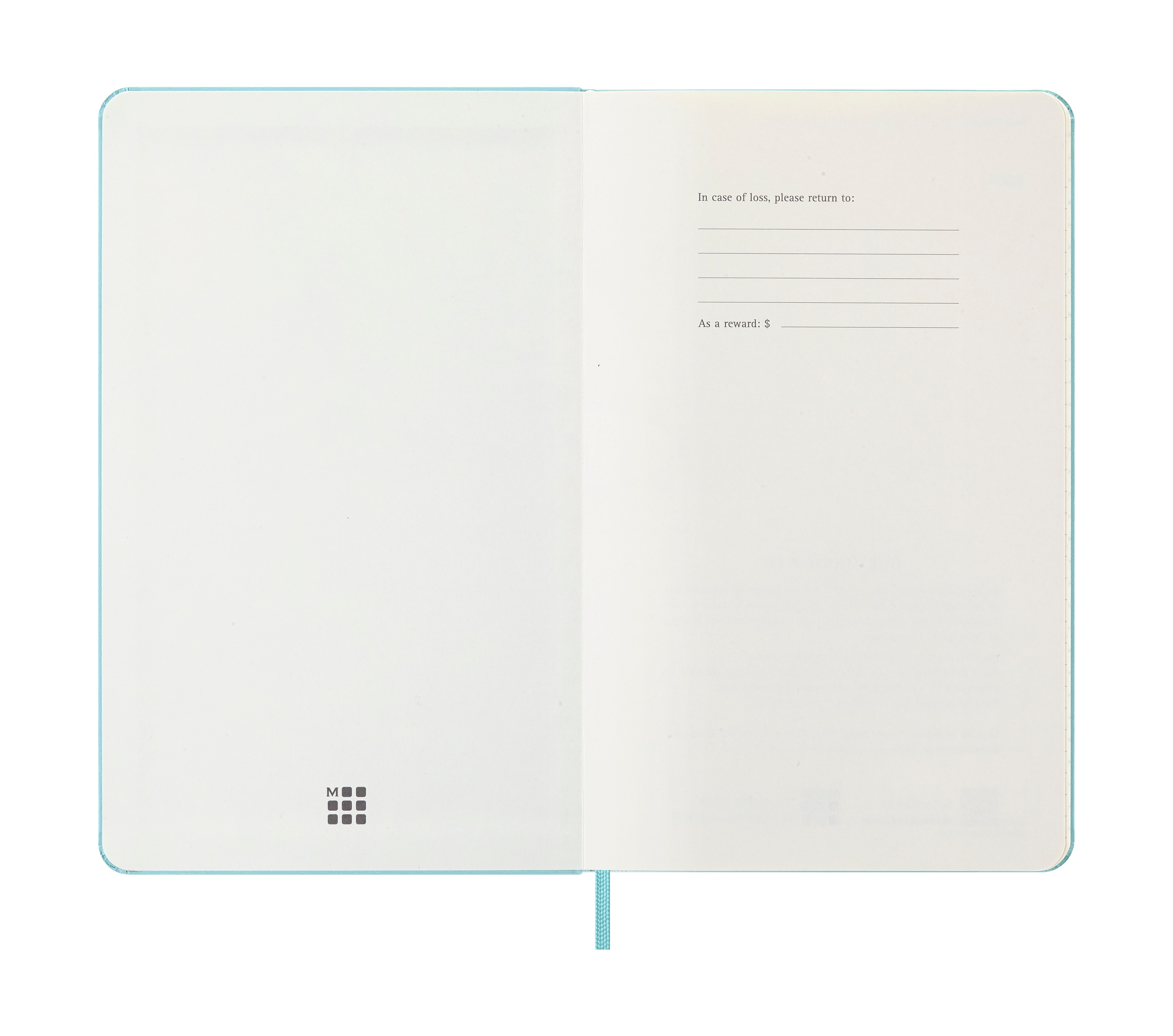Agenda large 2026 semana vista tapa dura Moleskine turquesa en inglés 3