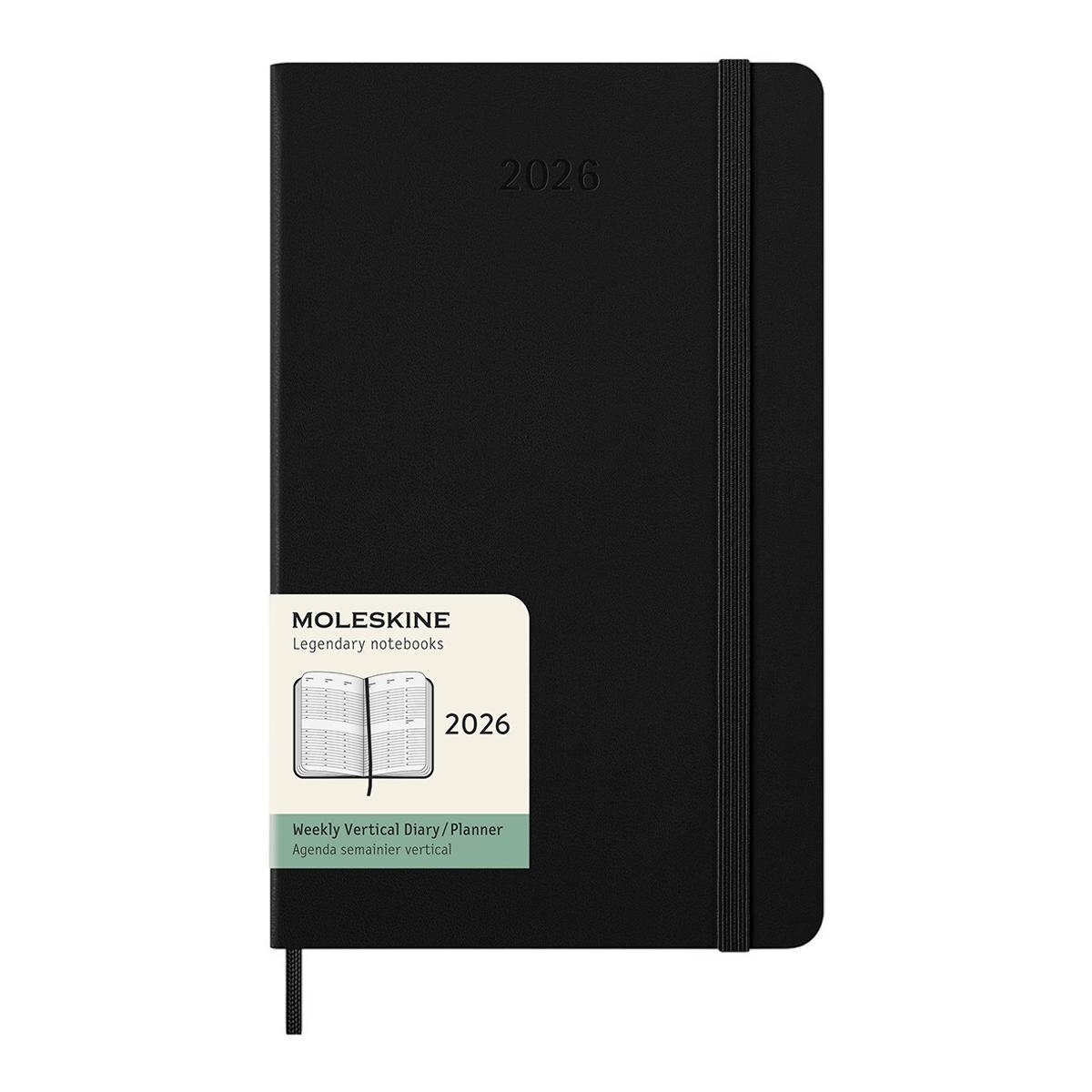 Agenda Semanal 12 Meses 2026 Moleskine Vertical A5 Preto 1