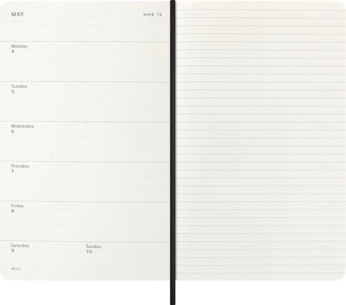 Agenda Moleskine 2026 Semanal Precious & Ethical Grande Preta Capa Mole com Caixa 3