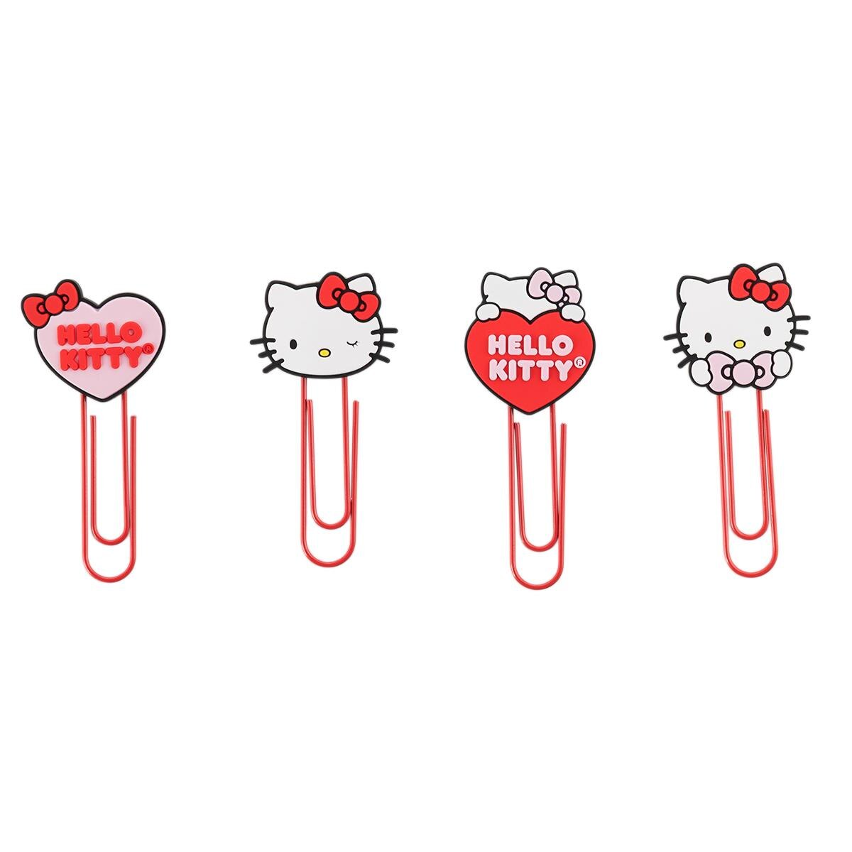 Fun paper clips x 4 HEELO KITTY Mooving Paper Rosa-2