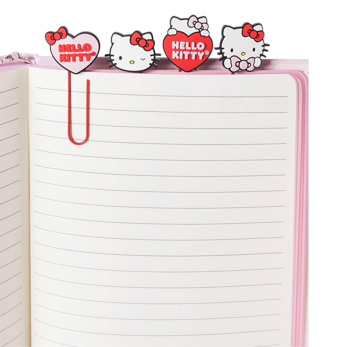 Fun paper clips x 4 HEELO KITTY Mooving Paper Rosa-3