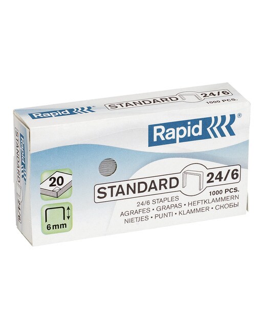 Imagem 0 de Blister de Agrafos 24/6 mm. (2+1) x1000 Standard Rapid