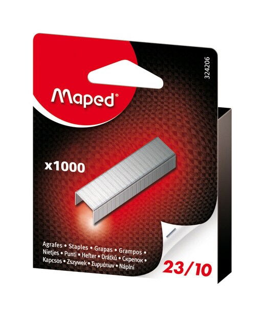 Caja Colgable de 1.000 Grapas Nº 23/10 Maped Plateado-1