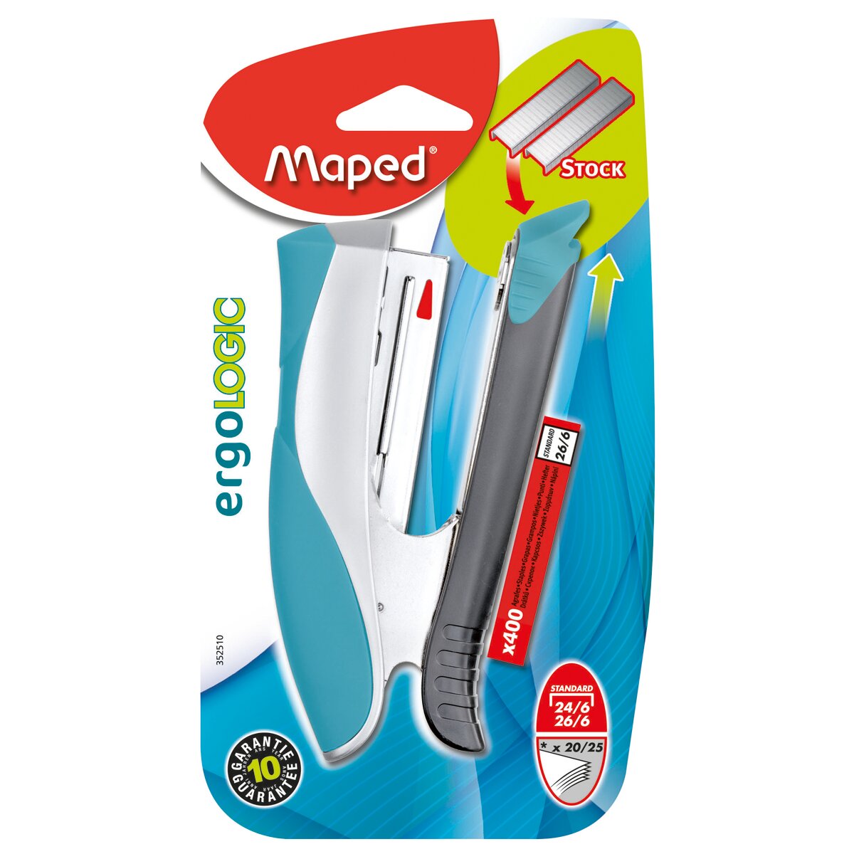 Grapadora Ergologic Half Strip + 400 Grapas Maped 6