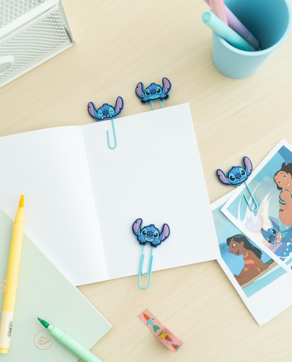 Set de clips con topper Disney Stitch tropical Erik azul Azul / Rosa-3
