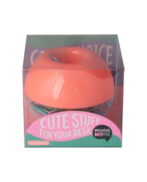 Dispensador de clipes 28 mm 110u Mooving Transparente-1