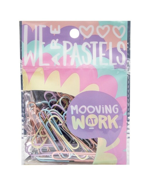 Clipes de papel 50mm 250u pastel Mooving Multicolor-1