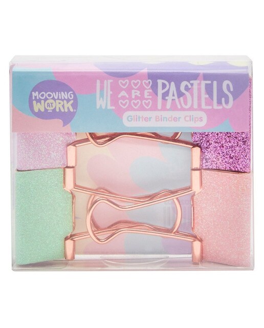 Clips com purpurinas x4 pastel Mooving Multicolor-1