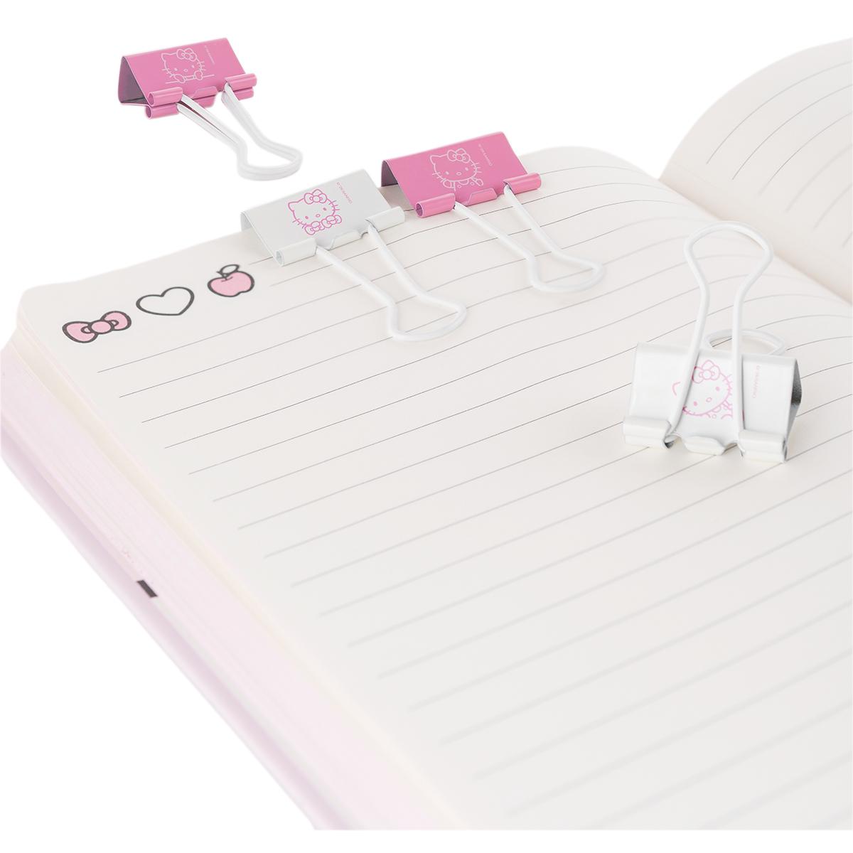 Binder clips de 25 mm  x 6 HELLO KITTY Mooving Paper Rosa-4