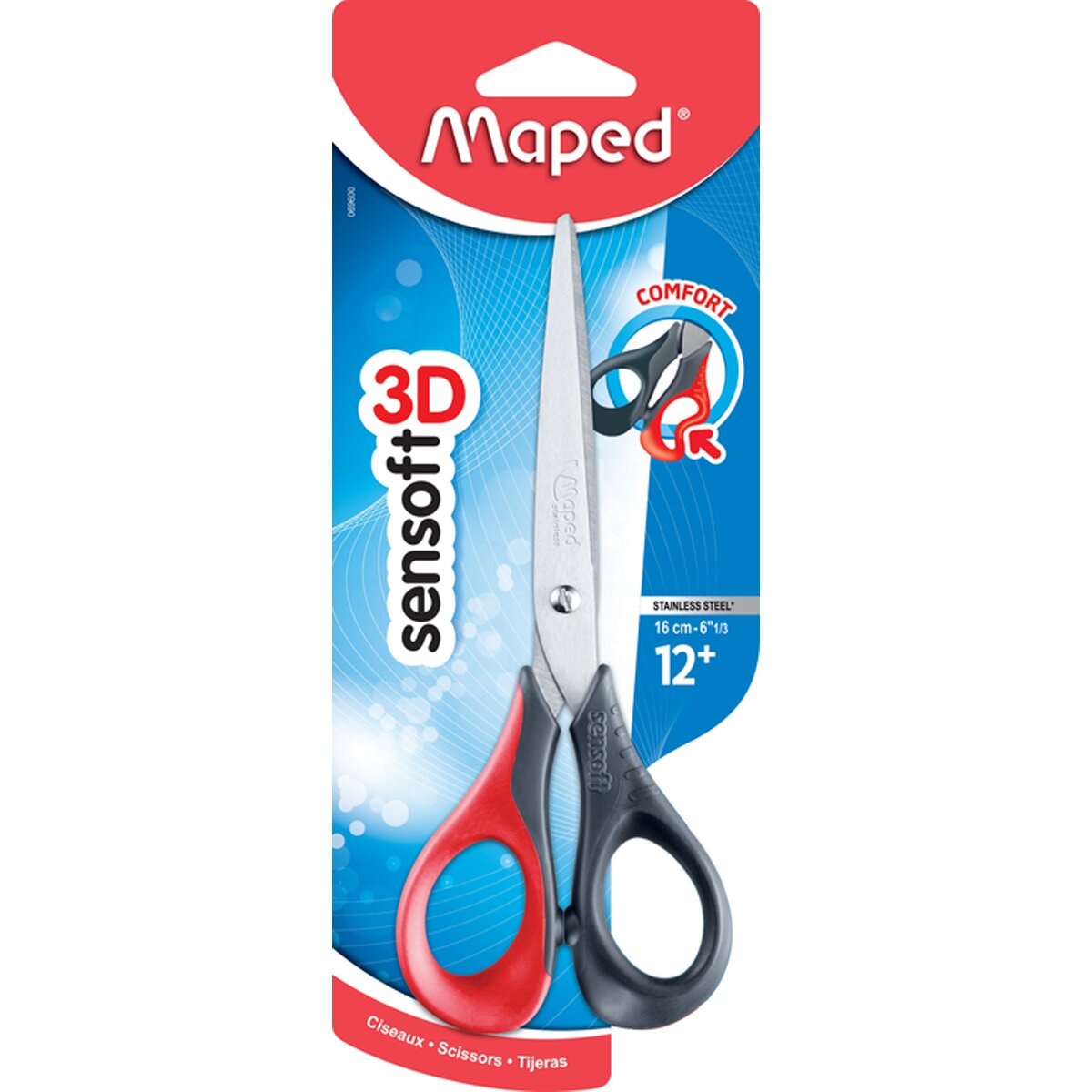 Tijeras Sensoft de 16CM Asimétricas con Agarre Ergonómico y Anillas Flexibles Maped Colores Surtidos Surtido-5
