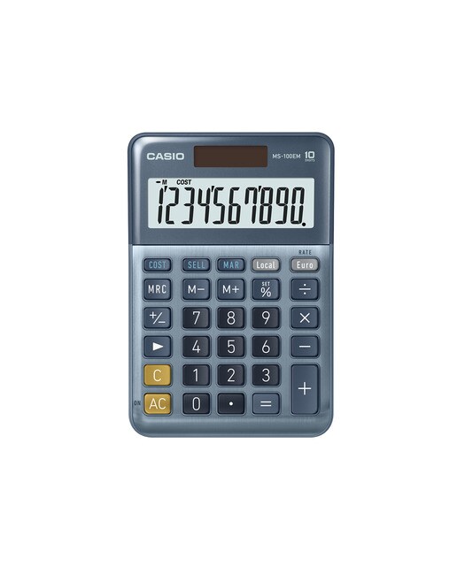Calculadora de Sobremesa Casio MS-100EM, Azul Azul-1
