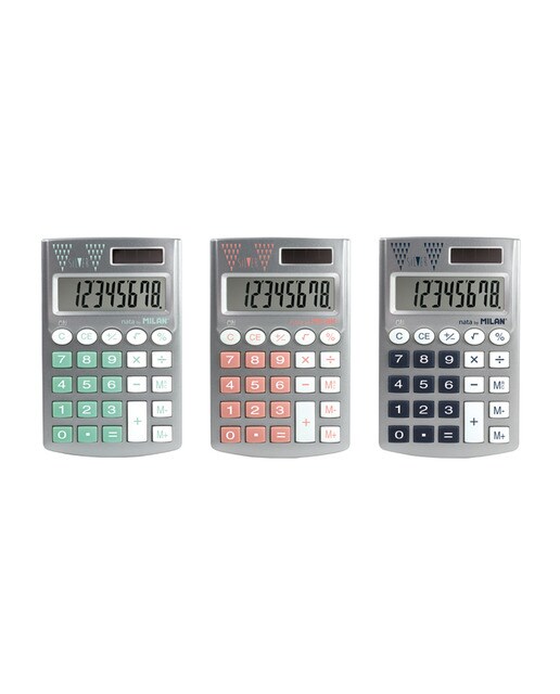 Imagem 0 de Calculadora 8 dígitos Pocket Silver MILAN cores sortidas