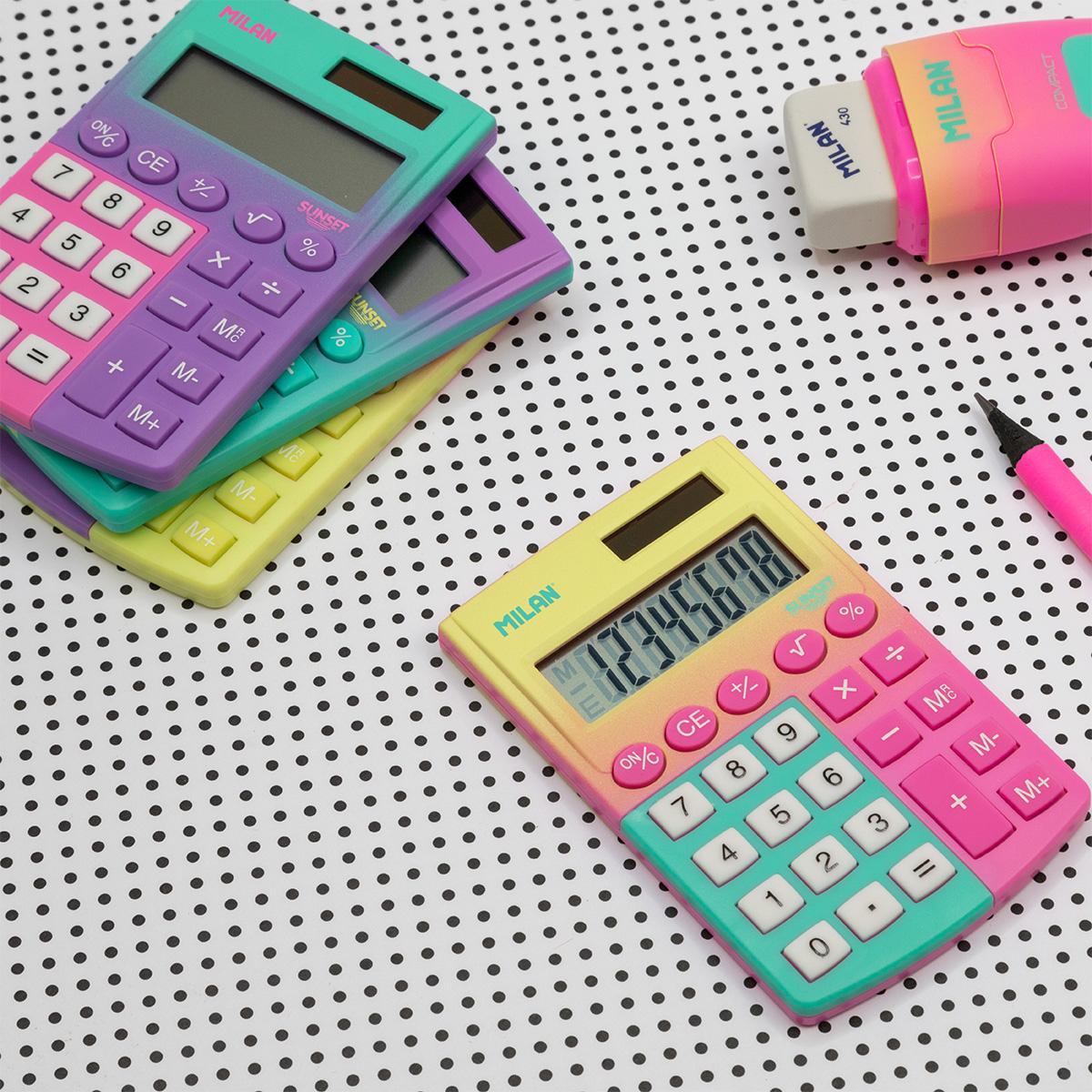 Calculadora 8 Dígitos Pocket Sunset - Lilás Lilás-2