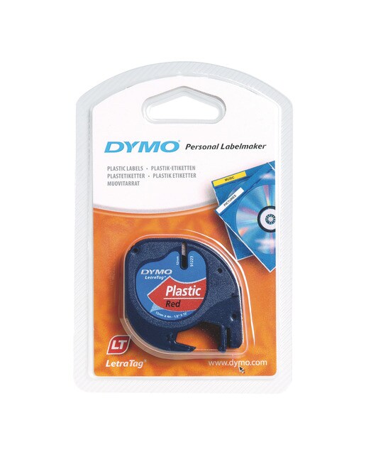 Fita Letra Tag de plástico 12 mm x 4 m Dymo Vermelho 1