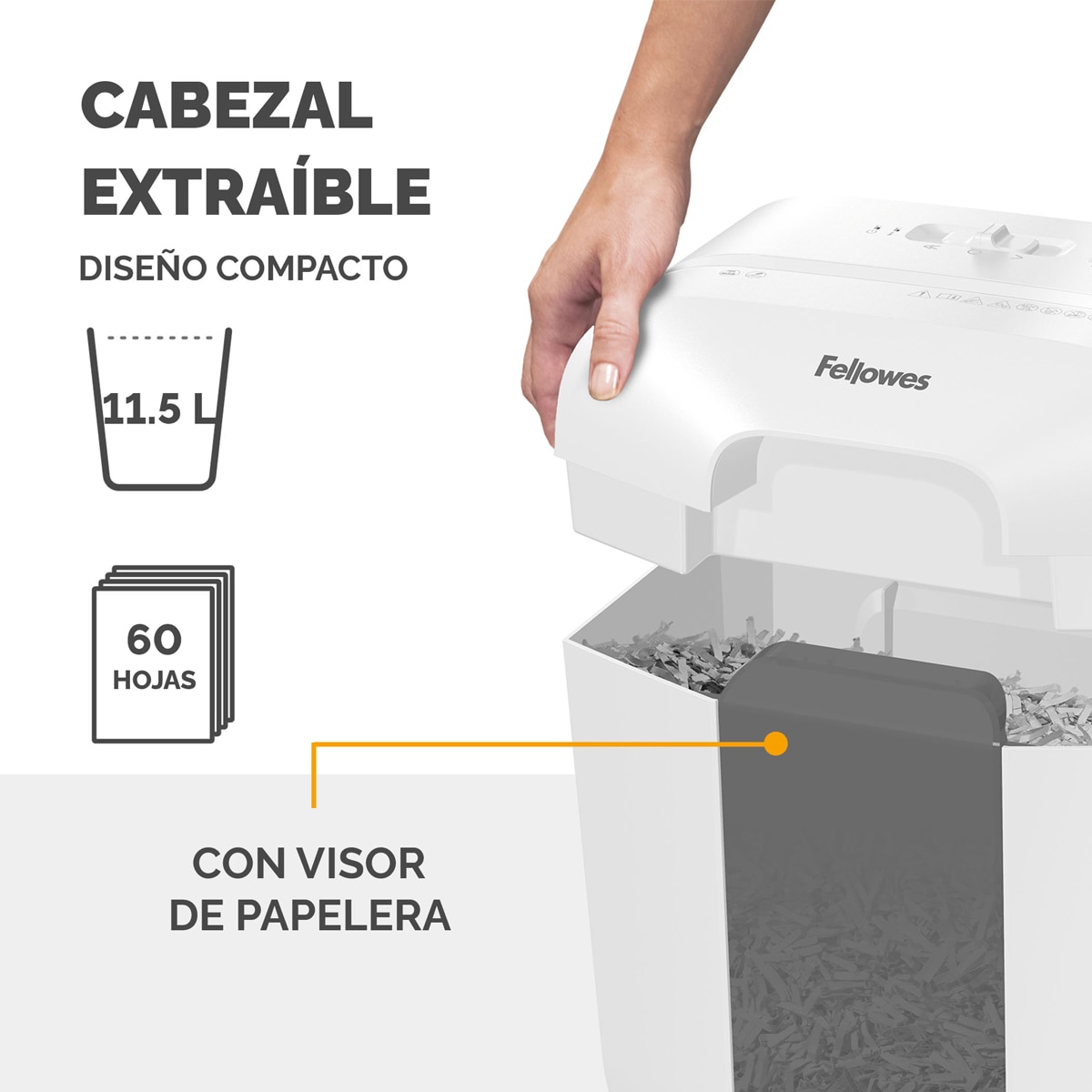 Destructora Trituradora LX 25 Fellowes blanca Blanco-5