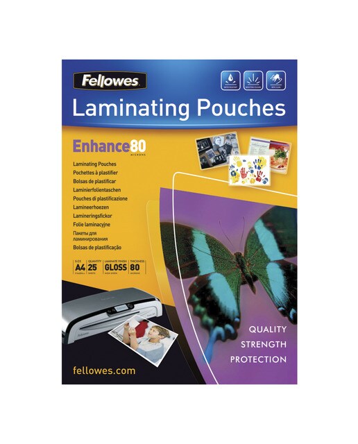Imagen 0 de Pack de 25 Fundas Plastificar A4 Fellowes Brillo