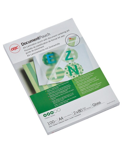 Carteras GBC DIN A4 (216X303) 2X80 mic. (Caja 100) Transparente-1