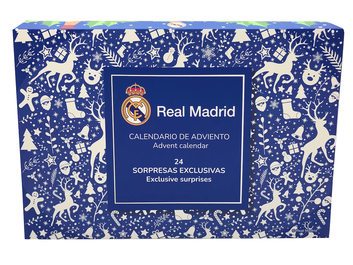 Calendario de adviento con 24 sorpresas Real Madrid C.F. CyP Brands azul oscuro multicolor castellano Blanco-2