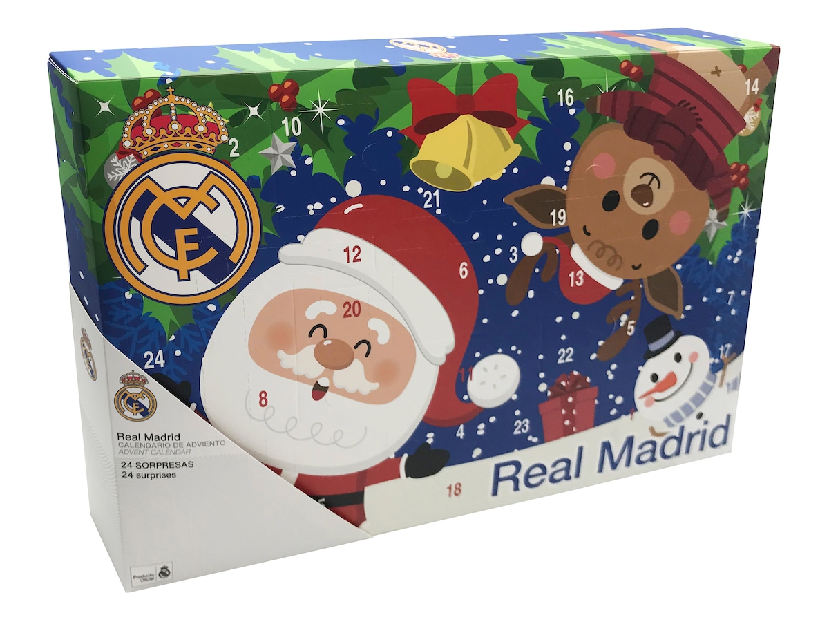 Calendario de adviento con 24 sorpresas Real Madrid C.F. CyP Brands azul oscuro multicolor castellano Blanco-3