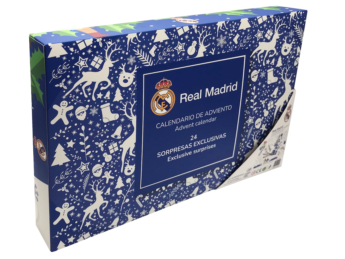 Calendario de adviento con 24 sorpresas Real Madrid C.F. CyP Brands azul oscuro multicolor castellano Blanco-4