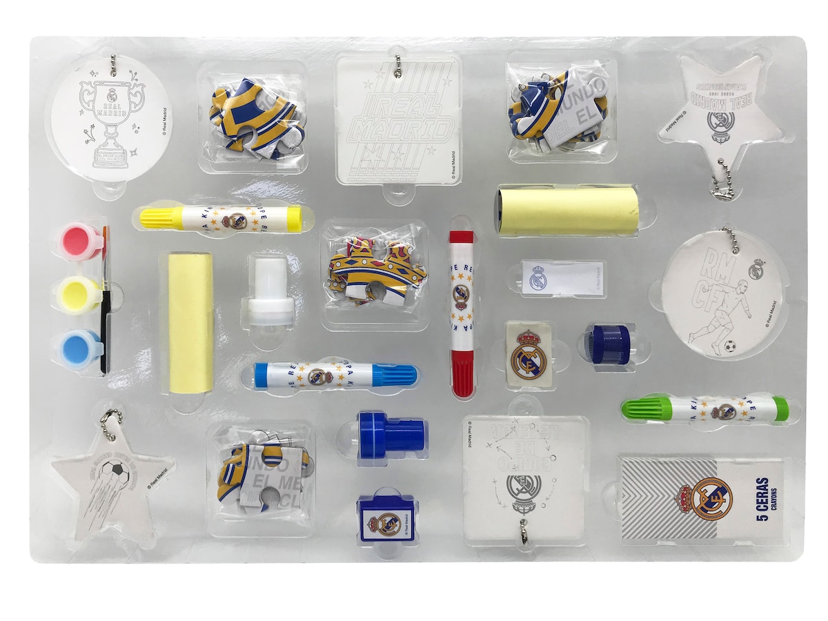 Calendario de adviento con 24 sorpresas Real Madrid C.F. CyP Brands azul oscuro multicolor castellano Blanco-5