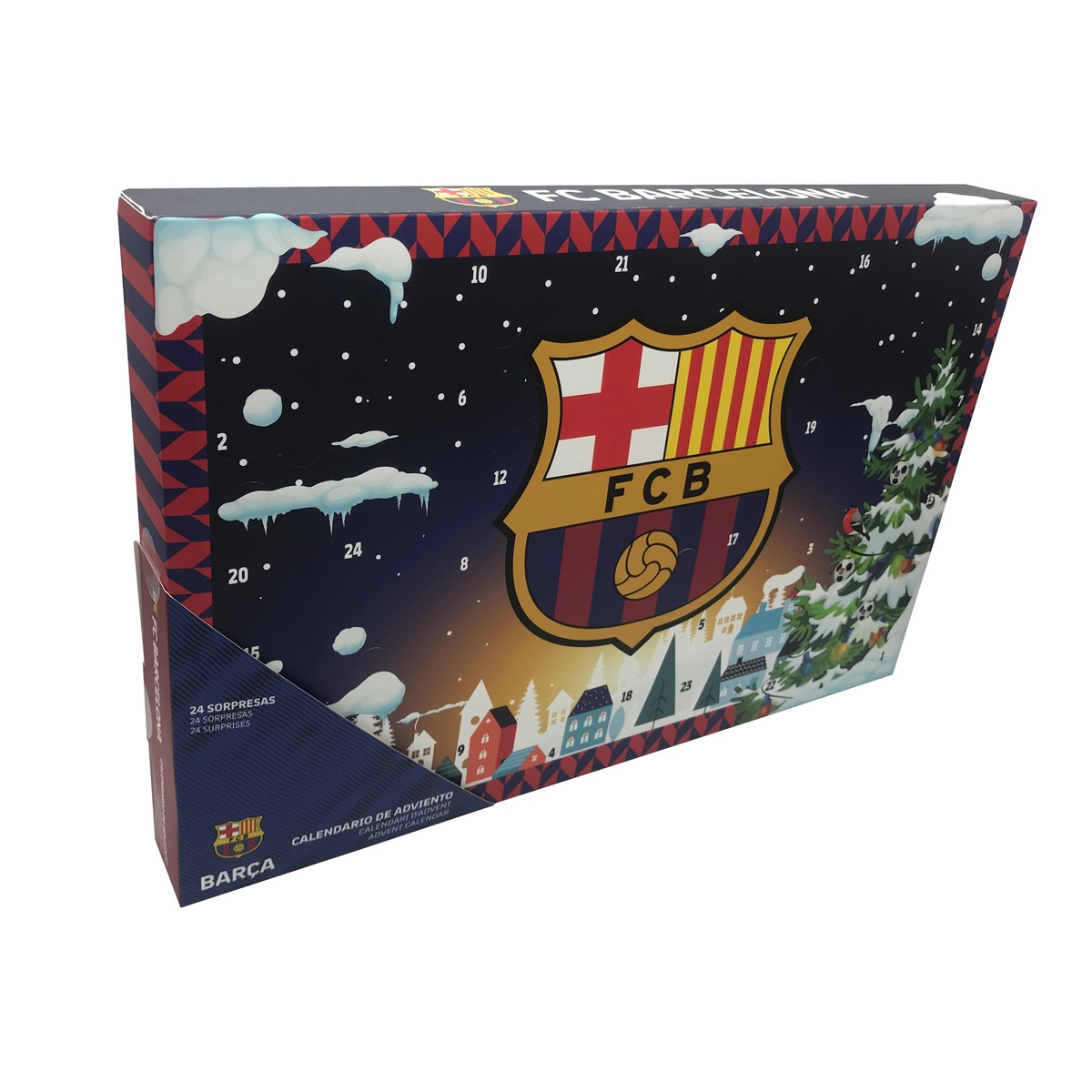 Calendario de adviento con 24 sorpresas F.C. Barcelona CyP Brands azul oscuro multicolor castellano Azul / Granate-1
