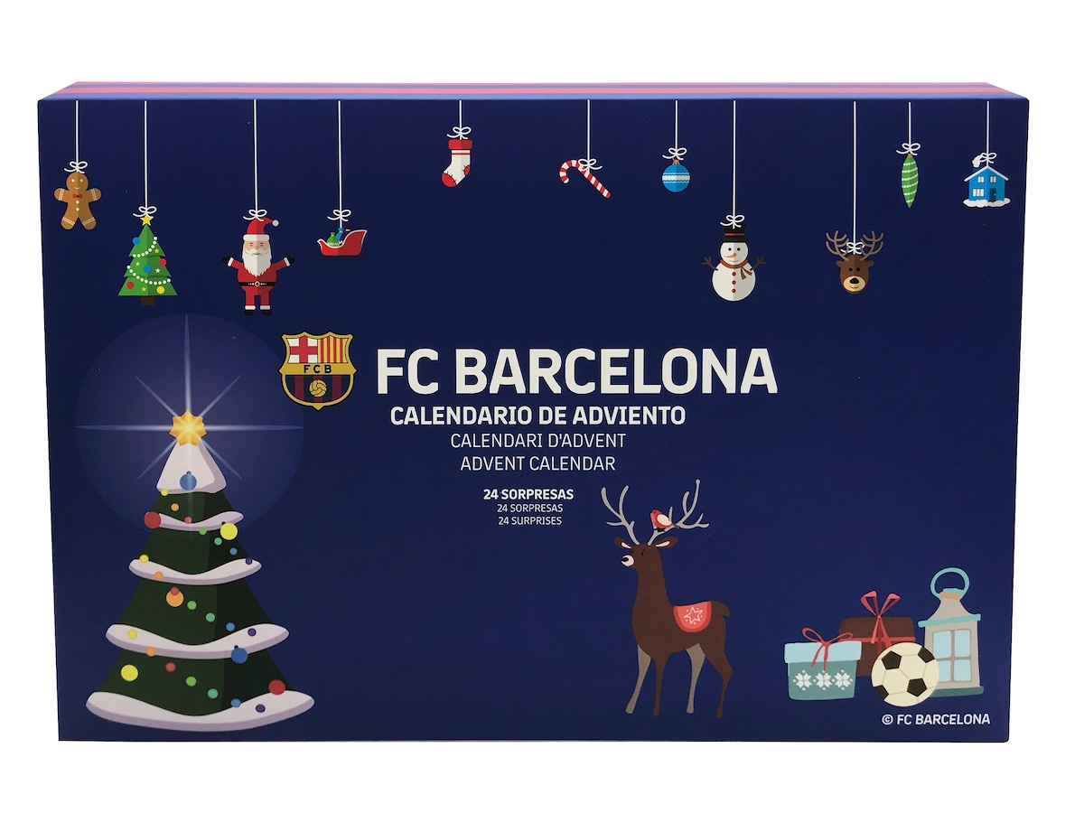 Calendario de adviento con 24 sorpresas F.C. Barcelona CyP Brands azul oscuro multicolor castellano Azul / Granate-2