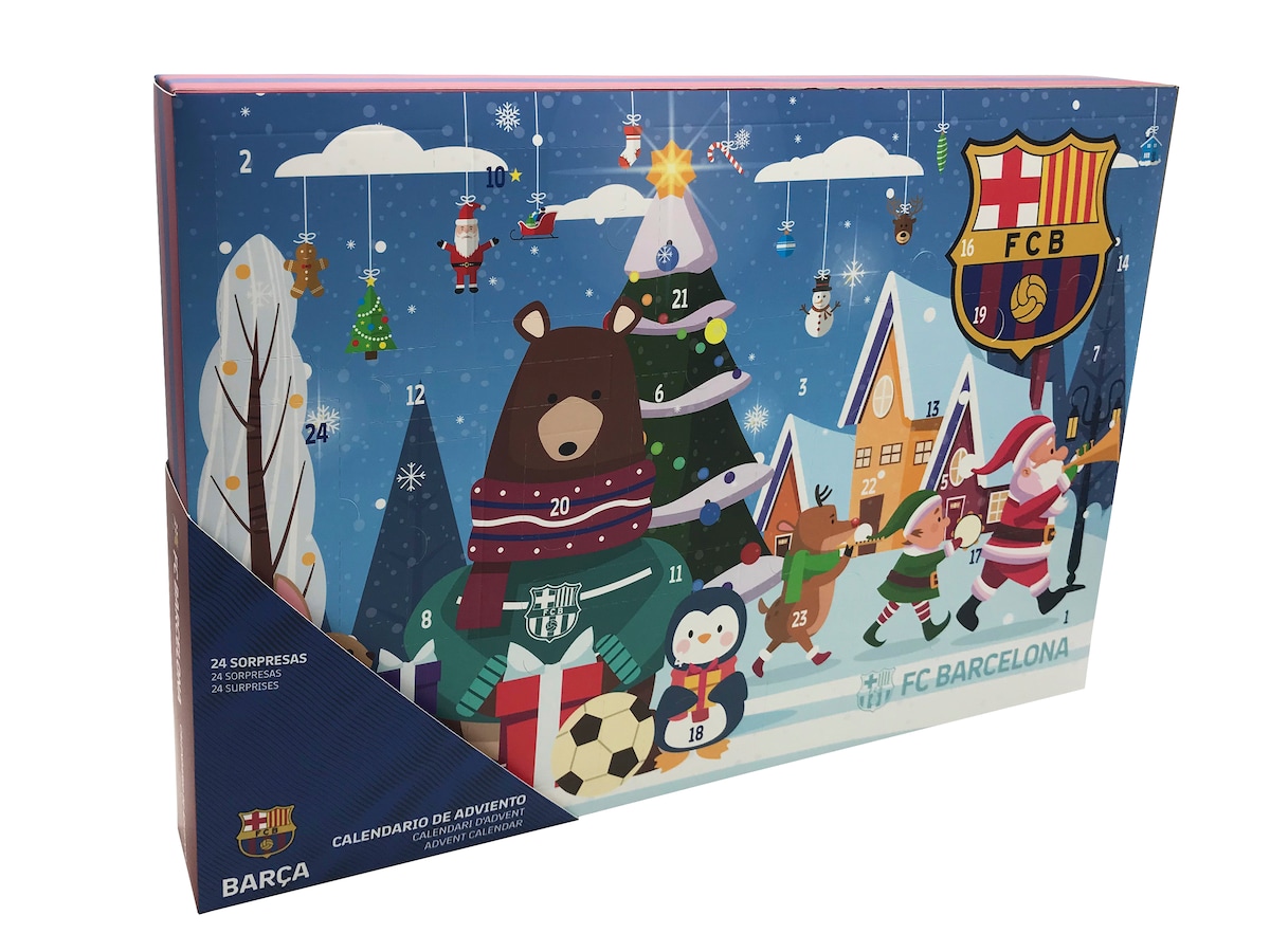 Calendario de adviento con 24 sorpresas F.C. Barcelona CyP Brands azul oscuro multicolor castellano Azul / Granate-3