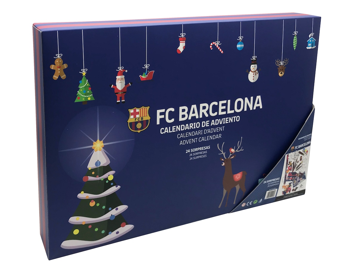 Calendario de adviento con 24 sorpresas F.C. Barcelona CyP Brands azul oscuro multicolor castellano Azul / Granate-4