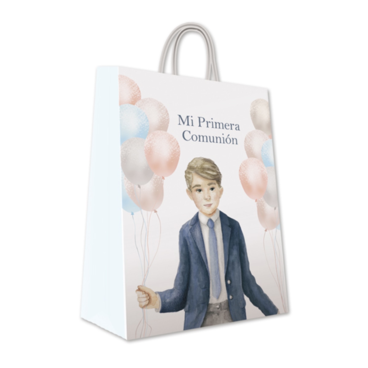 Imagen 0 de Bolsa grande lazo comunión niño globos Arguval.