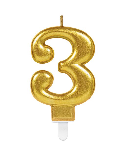 Pack de Vela 9.3Cm Oro Nº 3 Liragram 1