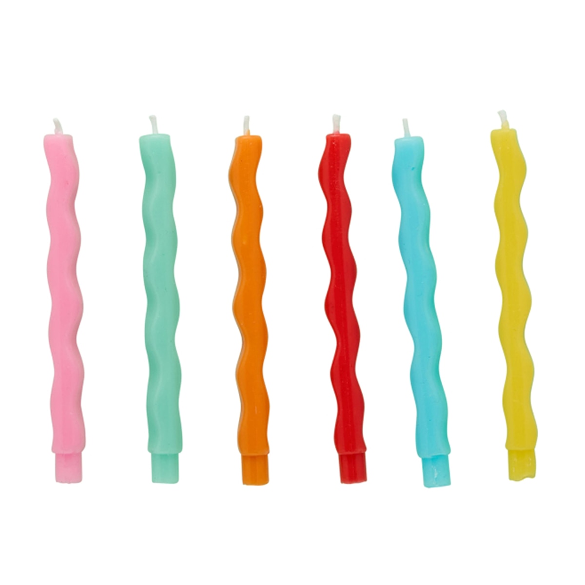 Imagen 0 de Pack 12 velas onduladas colores 10cm Liragram multicolor