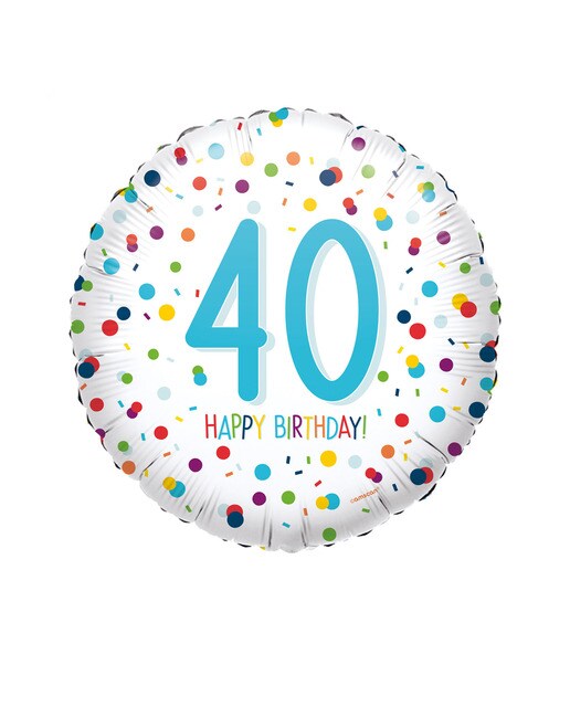 Pack de globo 45cm helio confeti 40 happy bday Liragram 1