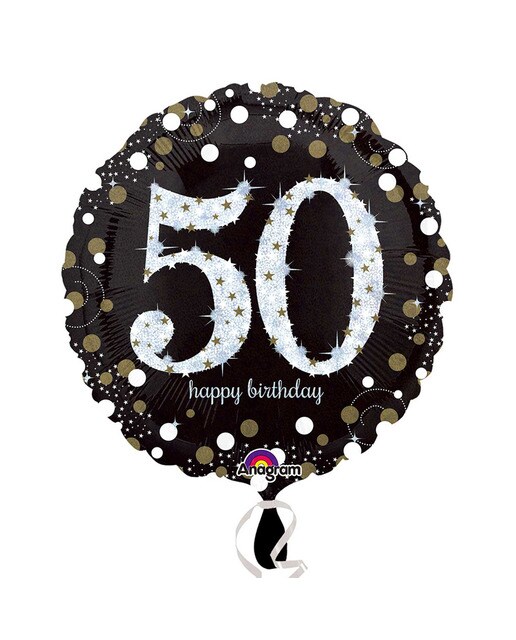 Pack de globo 45cm helio pris sparkling birthday 50 Liragram 1