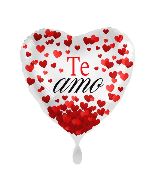 Globo foil 43cm para helio satín te amo corazones Liragram rojo Rojo-1
