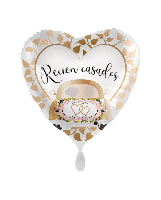 Imagen 0 de Globo foil 43cm para helio satín recién casados Liragram dorado