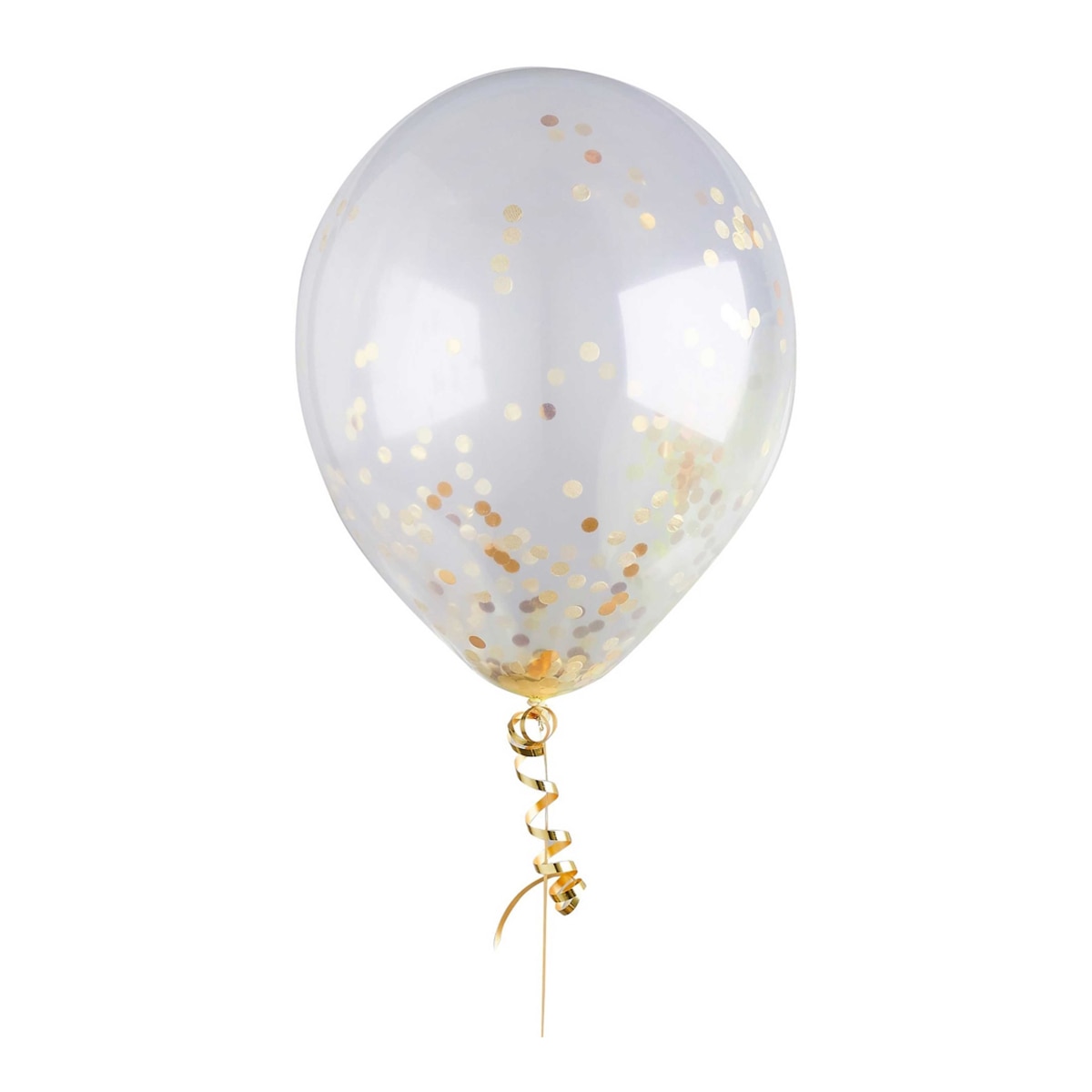 Imagen 0 de Pack 5 globos látex confeti 30cm Liragram dorado