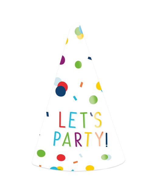 Imagen 0 de Pack de 8 Gorro Cono Confeti Party Liragram