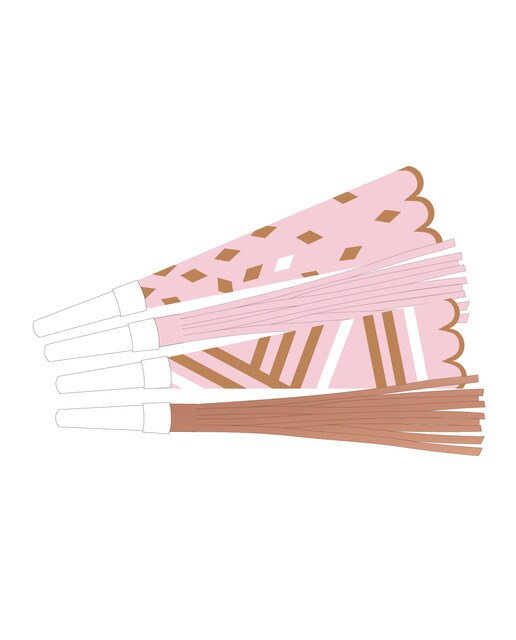 Pack de 8 Trompetas Rosa Dorado 22,5Cm Liragram 1
