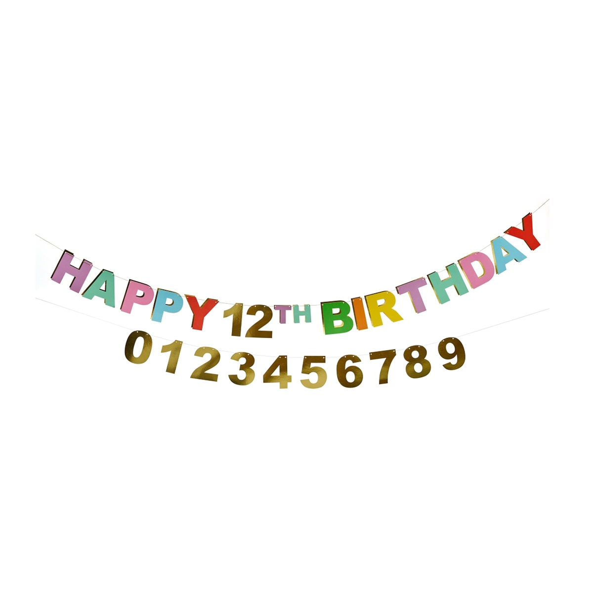 Imagen 0 de Banner personalizable happy birthday 3mt Liragram multicolor