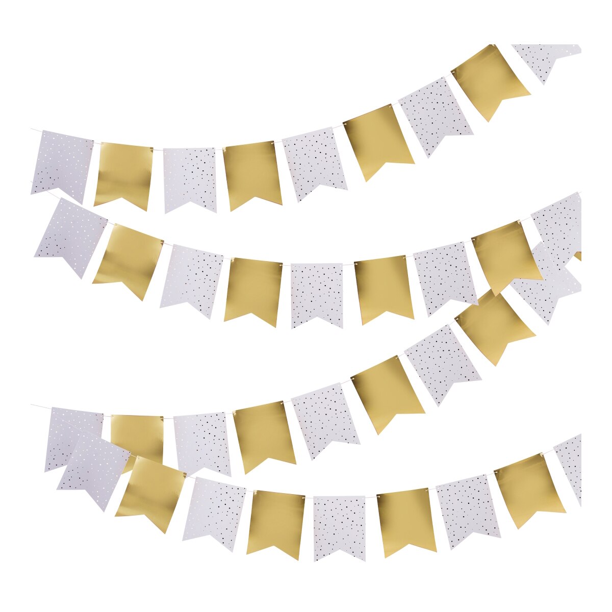 Imagen 0 de Banderines 18x14,5cm 10mt Liragram dorado