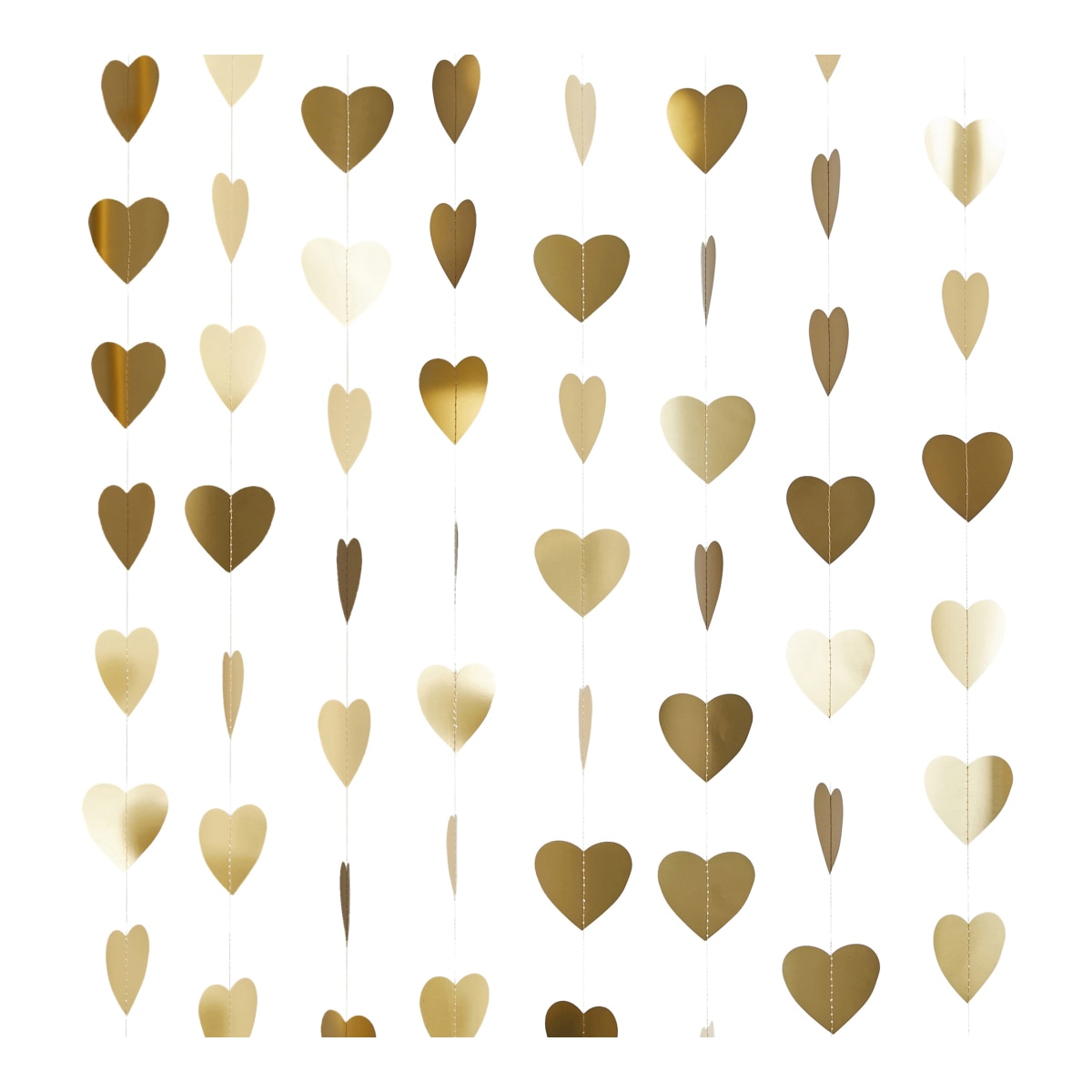 Imagen 0 de Decoración tira corazón 7x7cm 20mt Liragram oro