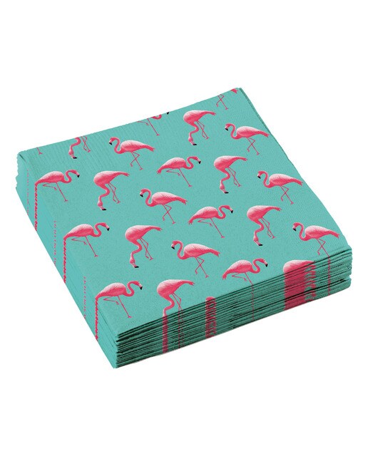 Imagen 0 de Pack 20 servilletas 33cm flamencos Liragram verde