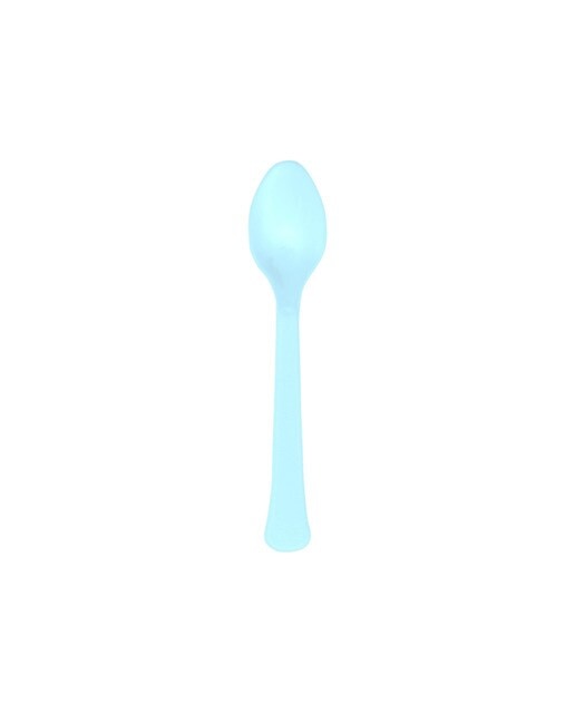 Pack 24 Cucharas Plástico Reusables 17cm Liragram Azul Cielo Azul-1