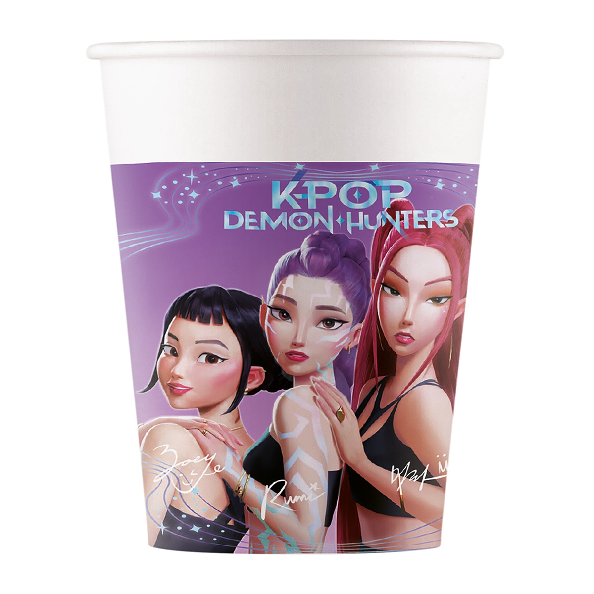 Imagen 0 de Pack 8 vasos papel FSC 200ml K-pop Liragram violeta