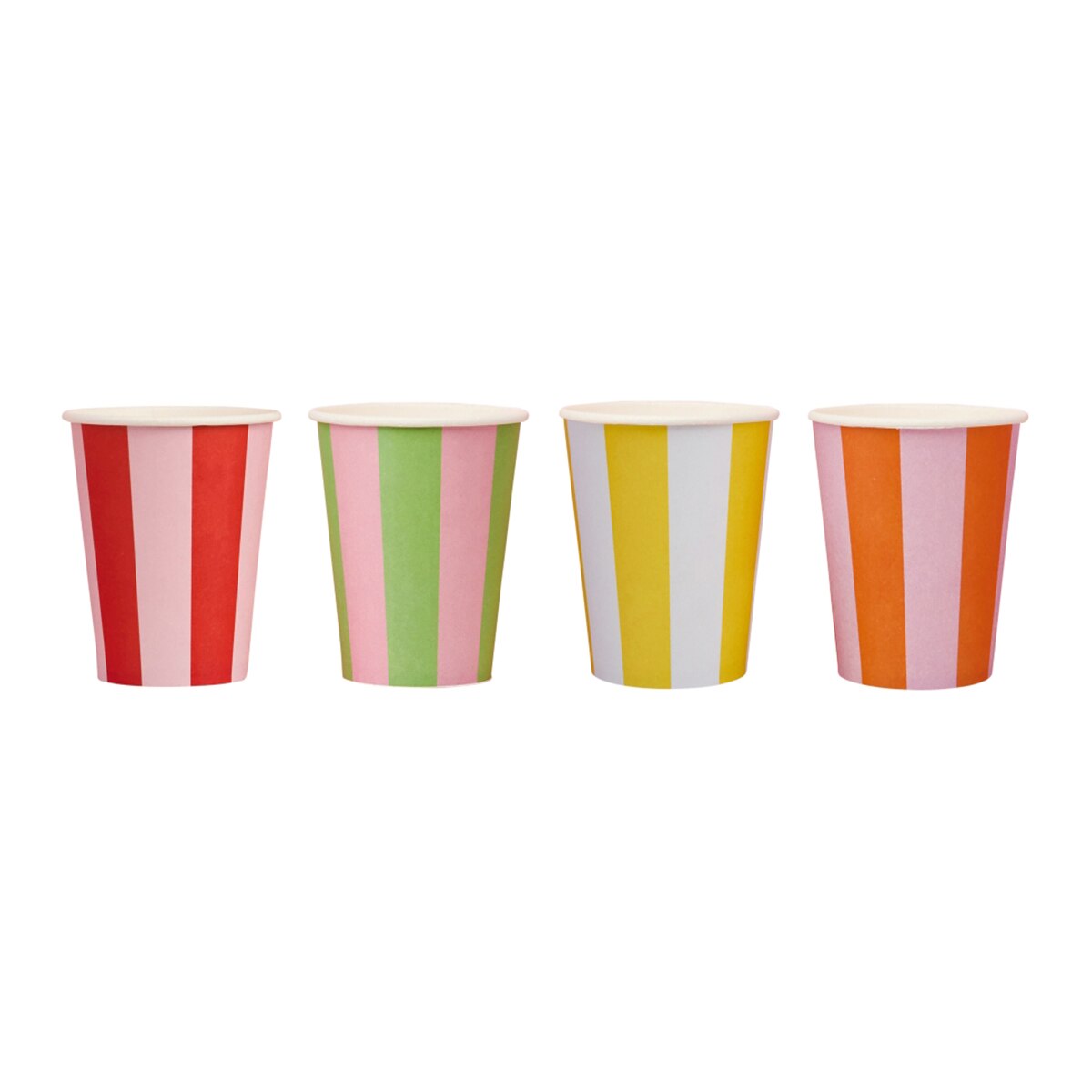 Imagen 0 de Pack 8 vasos papel rayas brillantes 250ml Liragram multicolor