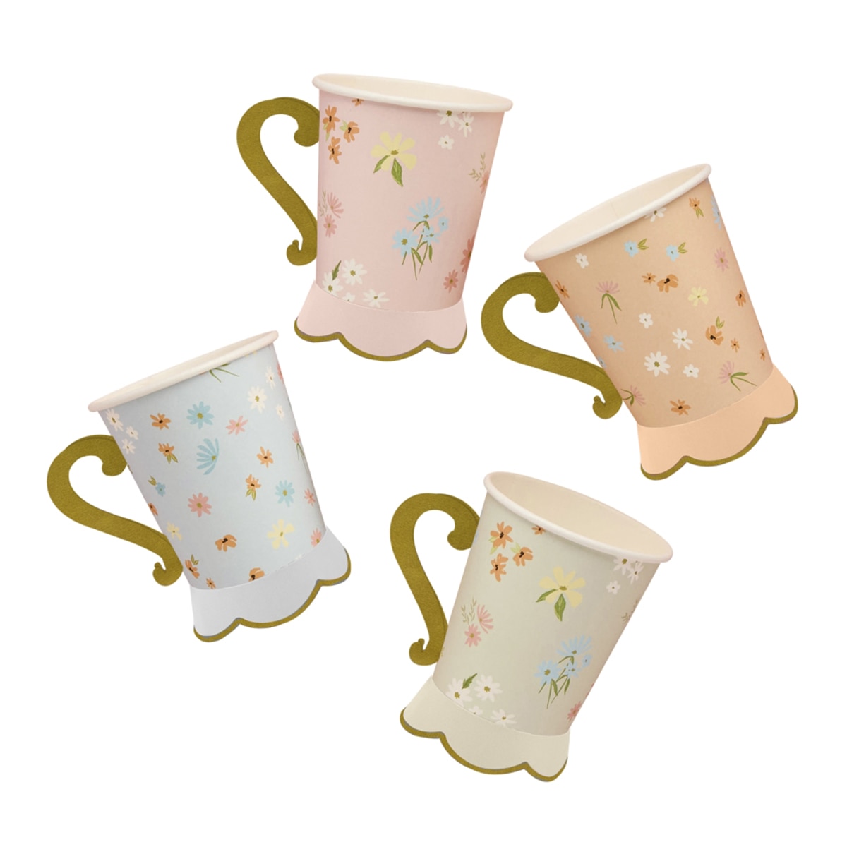 Imagen 0 de Pack 8 vasos papel florales 250ml Liragram multicolor