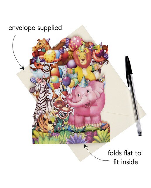 Cartão Swing Cards Festa Animal - Rosa Rosa / Amarelo-2