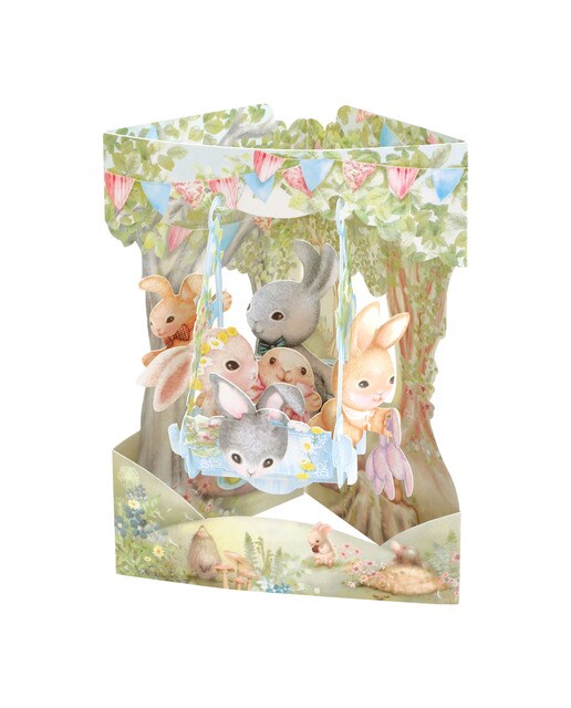 Cartão Swing Cards Coelhos - Verde Verde / Cinzento-1